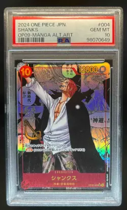 2024 One Piece Japanese Shanks Manga Alternate Art SR #OP09-004 PSA 10 GEM MINT - Image 1