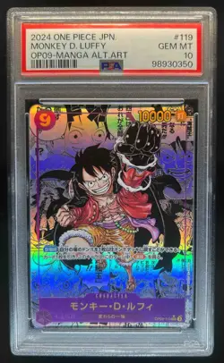 2024 One Piece Japanese Monkey D. Luffy Manga Alternate Art SEC #OP09-119 PSA 10 - Image 1
