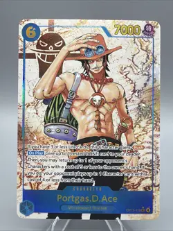 One Piece Carrying On His Will Portgas D Ace OP13-119 Alternate Alt Art SEC NM - Image 1