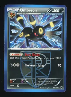 Pokemon TCG PTCG Umbreon 64/116 Plasma Freeze, Team Plasma, Non-Holo - Image 1
