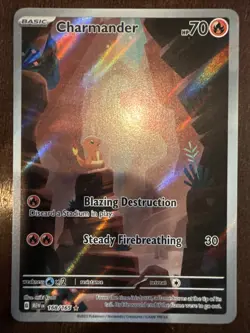 Pokemon Charmander TCG Scarlet Violet-151 Holo Illustration Rare Card 168/165 - Image 1