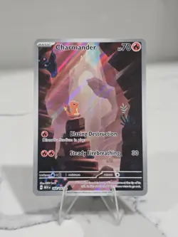 Pokemon TCG Charmander Scarlet Violet-151 Holo Illustration Rare Card 168/165 - Image 1