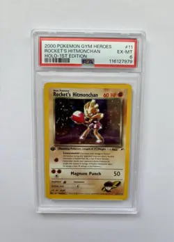 2000 POKEMON GYM HEROES HOLO-1ST EDITION #11 ROCKET'S HITMONCHAN PSA 6 EX-MT - Image 1