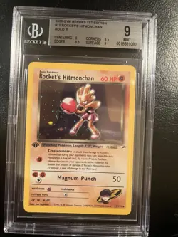Rocket’s Hitmonchan 11/132 Holo 1st Edition Gym Heroes BGS 9 PSA - Image 1