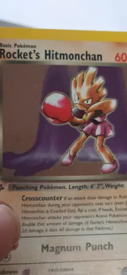 Rocket's Hitmonchan 1st Edition Holo Gym Heroes 11/132 Swirl WOTC Pokemon - Image 4