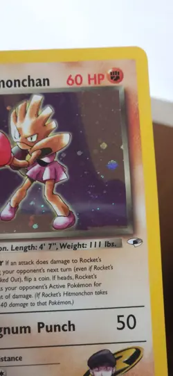 Rocket's Hitmonchan 1st Edition Holo Gym Heroes 11/132 Swirl WOTC Pokemon - Image 5