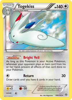 Togekiss 104/135 Rare Holo | Plasma Storm | Pokemon Card - Image 1