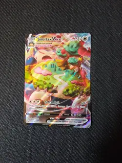 Pokemon TCG Snorlax VMAX Holo Ultra Rare Card Sword & Shield Base Set 142/202 - Image 1