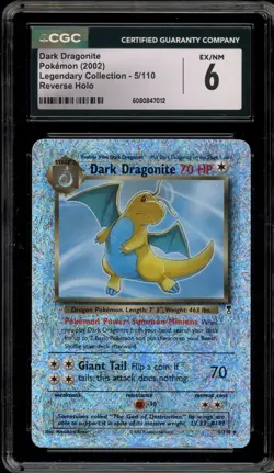 Pokemon Dark Dragonite Legendary Coll. Reverse Holo Rare #5 CGC 6 - Image 1