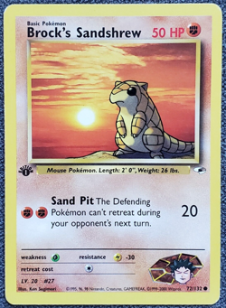 1st Edition Brock’s Sandshrew - Gym Heroes- #72/132 - Vintage Pokemon Card 2000 - Image 1