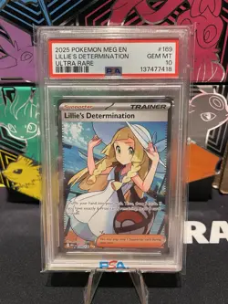 2025 Pokemon Lillie's Determination 169/132 Mega Evolution PSA 10 - Image 1