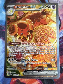 Pokemon Dachsbun EX TCG Stellar Crown Holo Card 169/142 SV07 - Image 5