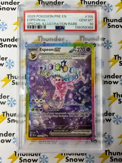 ⚡❄ 2025 Pokemon Prismatic Evolutions #155 Espeon ex SIR PSA 10 - Image 1