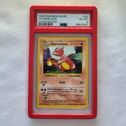 🔥 Pokemon TCG 🔥 1999 POKEMON GAME 24 CHARMELEON SHADOWLESS🔥 PSA 6 EX-MT 🔥 - Image 1