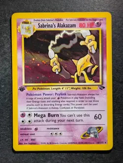 2000 Pokemon SABRINA'S ALAKAZAM #16/132 Gym Challenge 1st Edition Cosmos Holo - Image 1
