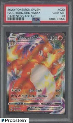 2020 Pokemon SWSH Darkness Ablaze #020 FA Charizard VMAX PSA 10 - Image 1