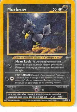 Murkrow 24/111 Rare Neo Genesis Pokemon HP - Image 1