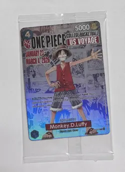 Bandai Namco One Piece CCG Monkey.D.Luffy US Voyage Promo Holo Card P-055 - Image 1