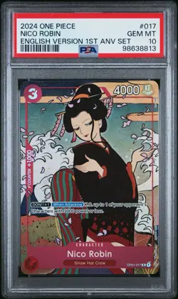 Nico Robin PSA 10 Card One Piece OP01-017 English Version 1st Anniversary Set - Image 1