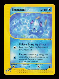 Tentacool 113/147 Common Aquapolis Pokemon Card - Image 1