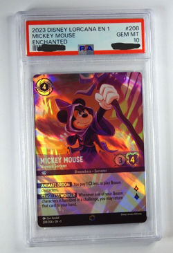 PSA 10 FIRST PRINT 2023 Disney Lorcana Mickey Wayward Enchanted EN 208/204 - Image 1