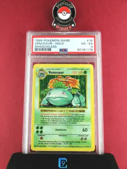 🍀 SHADOWLESS VENUSAUR 🍀 Base Set 15/102 | PSA 4 | Vintage Pokemon Holo-Foil | - Image 1