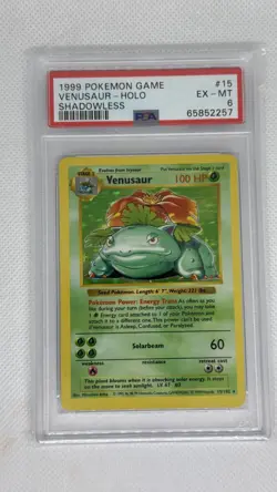 Venusaur 15/102 Base Set SHADOWLESS - Graded PSA 6 - Holo Rare - Pokemon TCG - Image 1