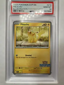 2025 Pokemon SVP Pikachu Illustration Contest 2024 #214 PSA 10 - Image 1