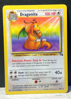 Pokemon TCG Dragonite 19/62 Fossil Set Non-Holo Rare 1999 WOTC LP-NM - Image 1