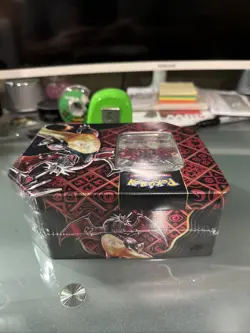 Shiny Charizard ex Paldean Fates Scarlet and Violet Pokemon TCG Tin Mint Sealed - Image 4