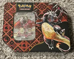 Pokemon TCG Scarlet and Violet Paldean Fates Tin Shiny Charizard ex Sealed - Image 1