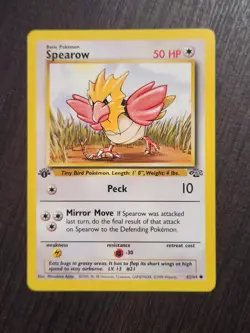 1st Edition Spearow Jungle Pokemon Card LP 62/64 Common - Image 1