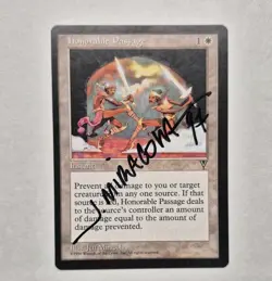UNPLAYED SIGNED Honorable Passage MtG Visions NM JEFF MIRACOLA EDH CUBE - Image 1