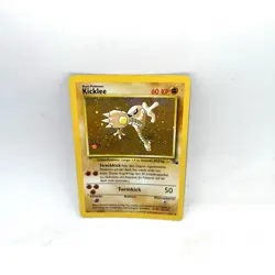 Pokemon German Hitmonlee Kicklee Fossil Holo Card 7/62 TCG Small Crease - Image 1