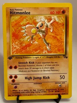 POKEMON TCG HITMONLEE 22/62 1ST EDITION FOSSIL Lightly Played - Image 1