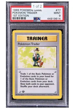 1999 Pokemon Base Set 1st Edition - Pokemon Trader #77 - PSA 9 - Image 1