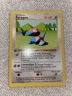 Pokemon TCG Porygon 1st Edition Shadowless Uncommon Card 39/102 LP/NM - Image 2