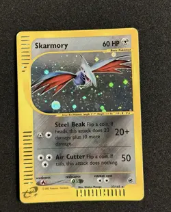Pokemon TCG Skarmory 27/165 Expedition 2002 Holo Rare SWIRL E Series WOTC - Image 1