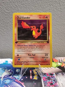 LP Charmander 50/82 1st Edition Team Rocket Pokemon 2000 - Image 1