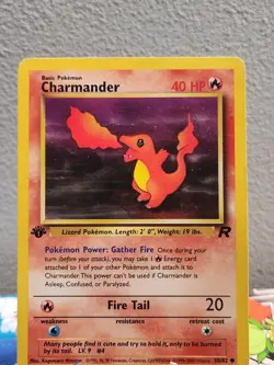 LP Charmander 50/82 1st Edition Team Rocket Pokemon 2000 - Image 2