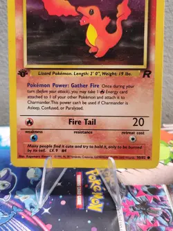 LP Charmander 50/82 1st Edition Team Rocket Pokemon 2000 - Image 3