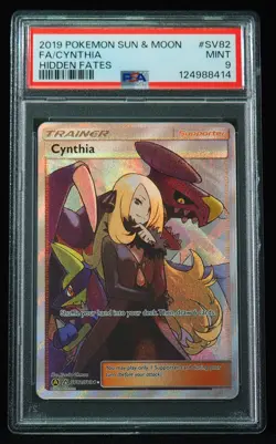 Cynthia SV82 PSA Mint 9 Hidden Fates Trainer Pokemon Card - Image 1