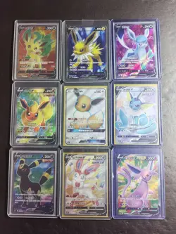 9 Lot Pokemon TCG S-Chinese with 9 different Eevee Umbreon. SR Holo SE58 - Image 1