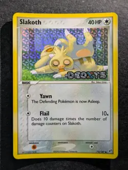 2005 Pokemon SLAKOTH #73/107 EX DEOXYS Common Holo Colorless Vintage English - Image 1
