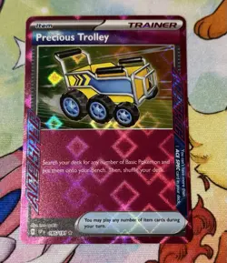 Pokemon TCG Precious Trolley Trainer Card 185/191 Surging Sparks Ace - Image 1