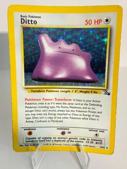 Ditto 3/62 Fossil Pokemon Card Holo WOTC TCG HP - Image 1