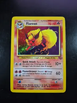 Flareon 3/64 Pokemon TCG 1999 Jungle Unlimited Holo Rare NM/LP - Image 1