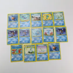 Vintage 2000s POKEMON Card Lot 14 Water Type NO HOLOS Squirtle Poliwag Starmie - Image 1
