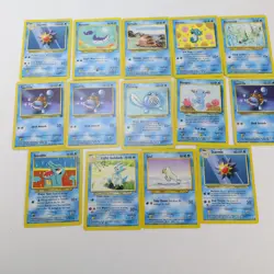 Vintage 2000s POKEMON Card Lot 14 Water Type NO HOLOS Squirtle Poliwag Starmie - Image 2