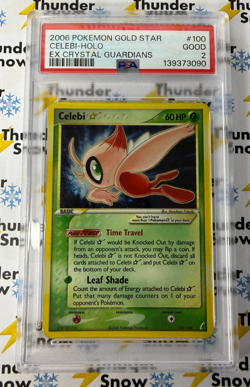 ⚡❄ 2006 Pokemon Gold Star EX Crystal Guardians #100 Celebi Holo PSA 2 - Image 1